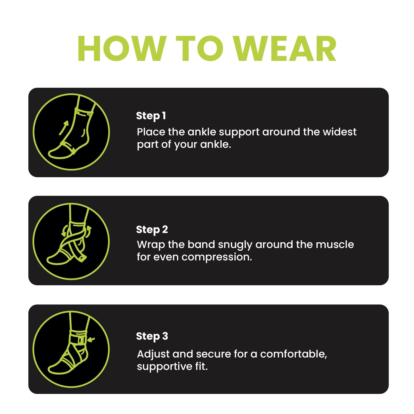 Actifit Ankle Support with Adjustable Band – Compression Brace for Pain Relief, Sports & Gym