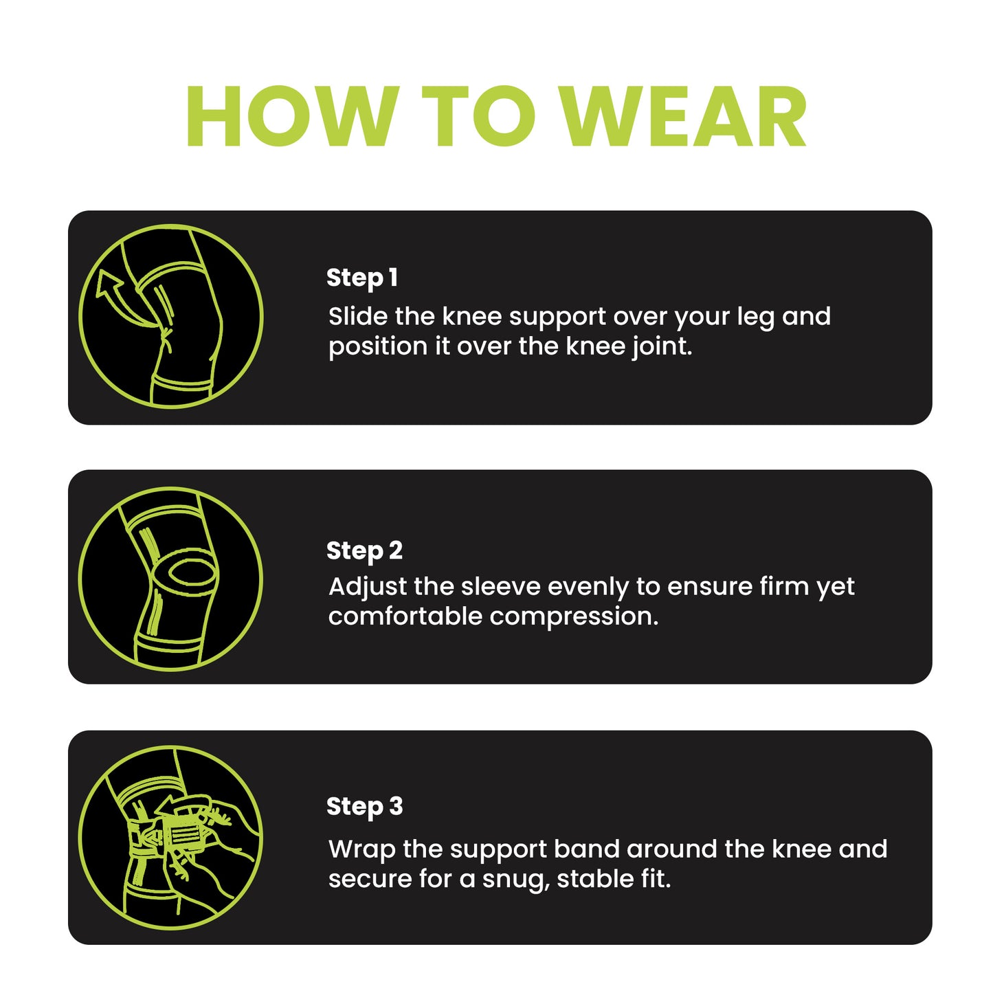 Actifit Knee Support with Adjustable Band – Compression Brace for Pain Relief, Sports & Gym