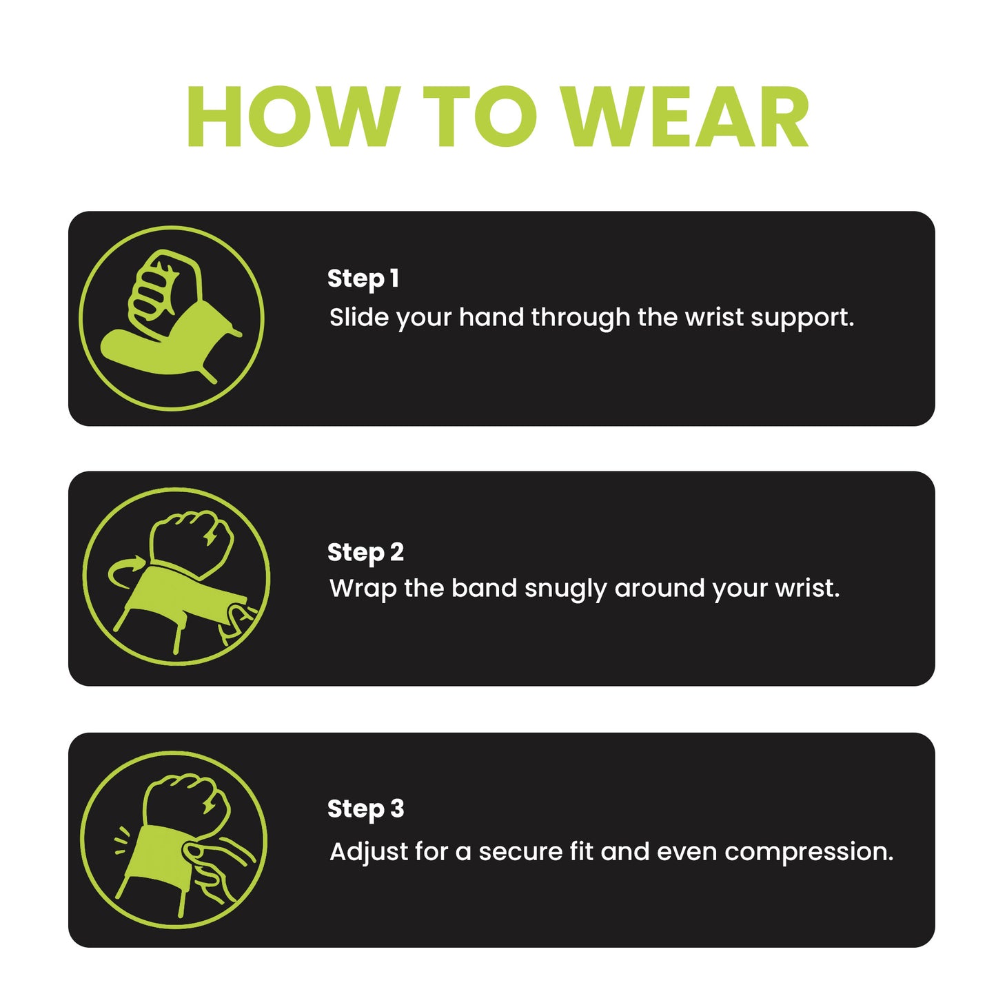 Actifit Wrist Support with Adjustable Band – Compression Brace for Pain Relief, Sports & Gym – Free Size