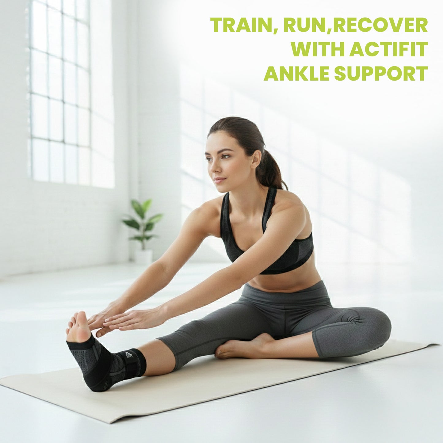 Actifit Ankle Support with Adjustable Band – Compression Brace for Pain Relief, Sports & Gym
