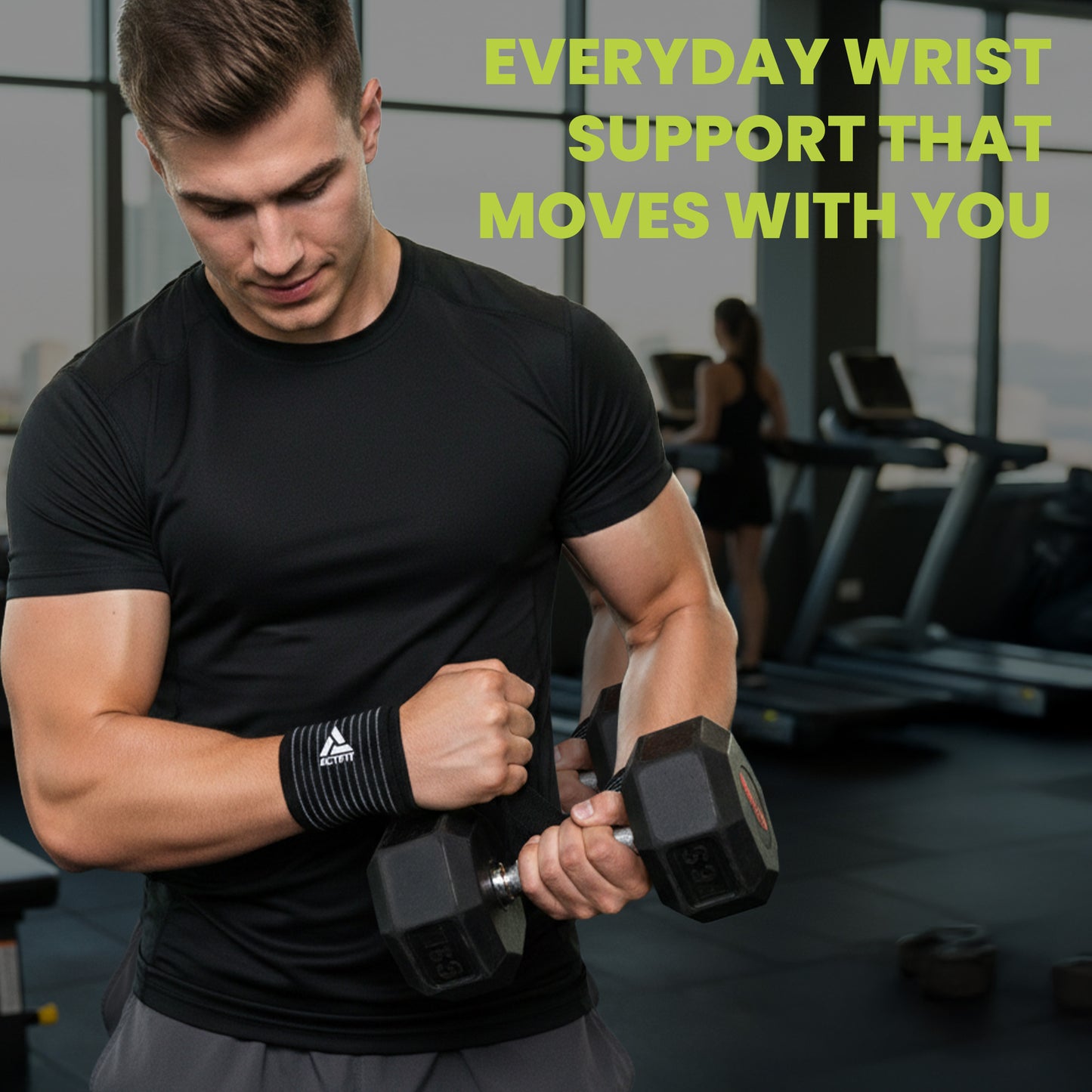 Actifit Wrist Support with Adjustable Band – Compression Brace for Pain Relief, Sports & Gym – Free Size