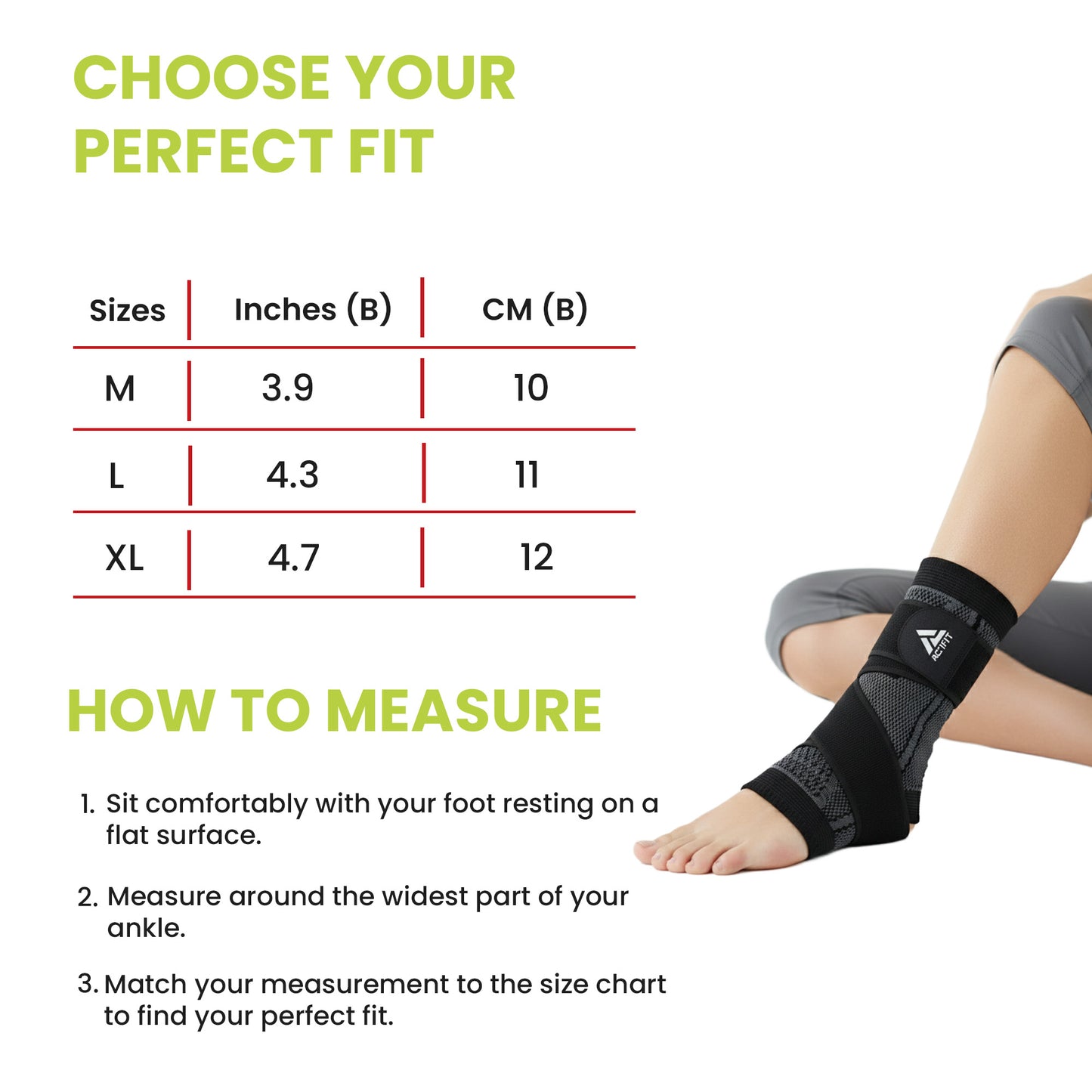 Actifit Ankle Support with Adjustable Band – Compression Brace for Pain Relief, Sports & Gym